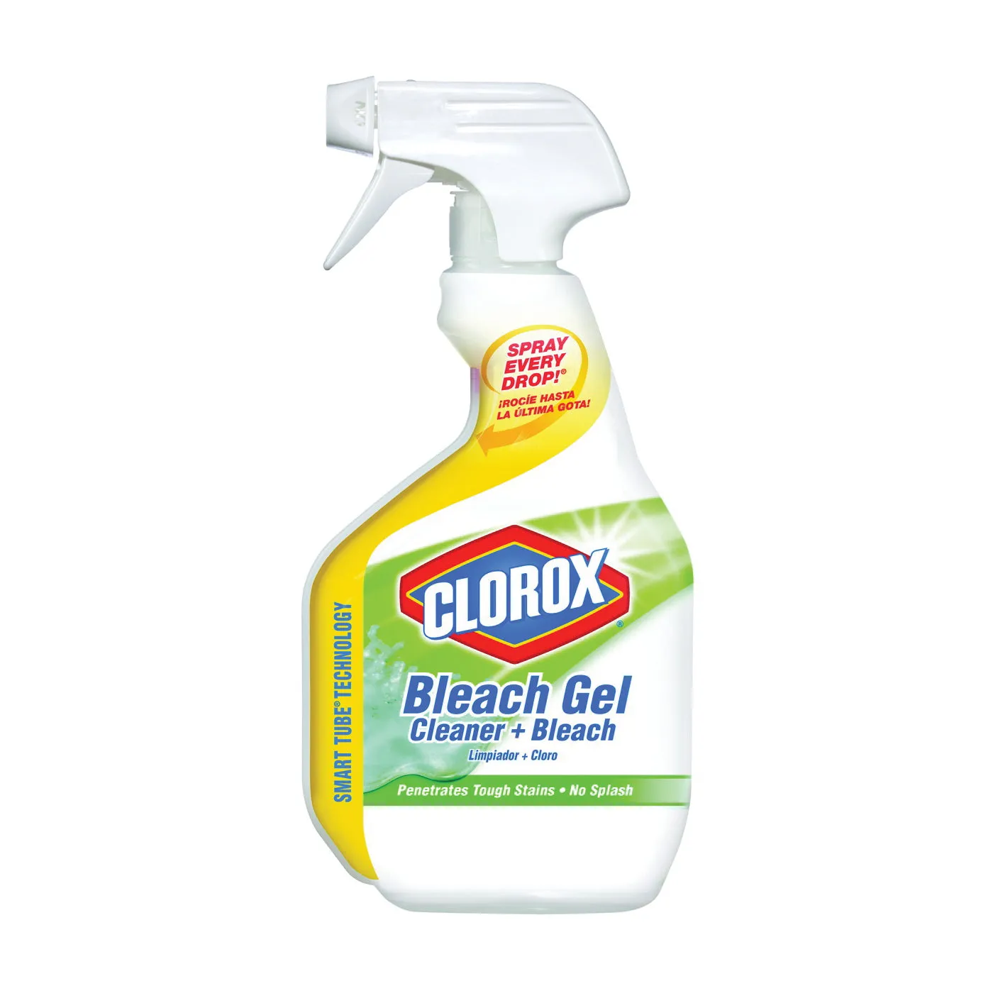 Clorox 30970 Bleach Gel Spray Cleaner, 30 oz Spray Bottle, Liquid, Bleach, Citrus, Floral, Green