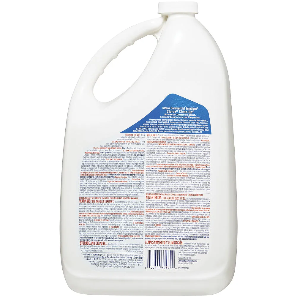 Clorox Clean-Up CP-35420 Disinfectant Cleaner, 128 fl-oz, Liquid, Citrus, Herbaceous, Bleach, Pale Yellow