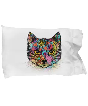 Colorful Cat Pillow Case