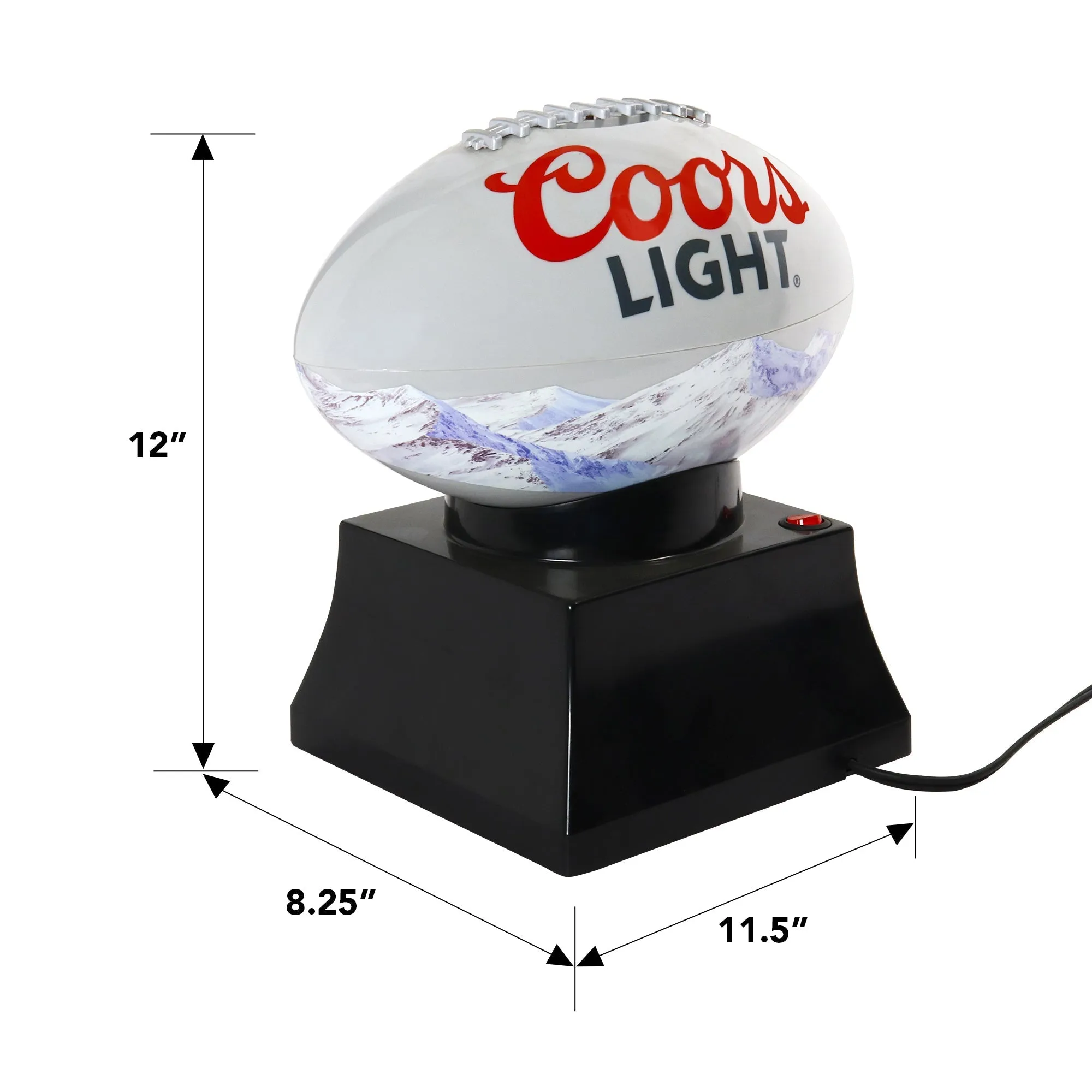 Coors Light Hot Air Popcorn Maker, Football Shaped Air Popper, with Serving Bowl, Kernel Measuring Cup, Butter Melter, Makes Healthy Snacks with No Oil or Microwave, for Movie Nights and Sports Fans