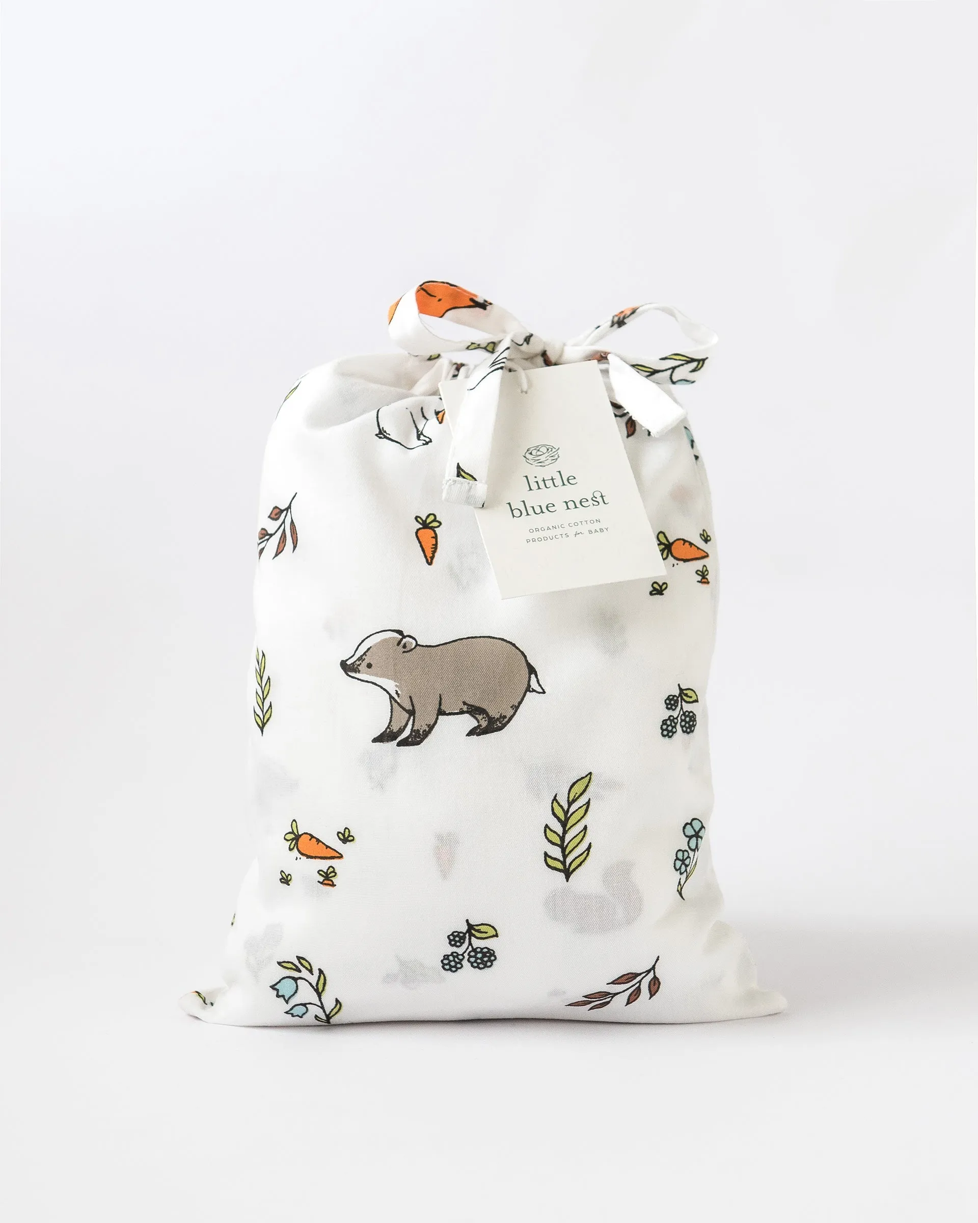 Cotbed duvet cover and pillow case set organic cotton - Woodland