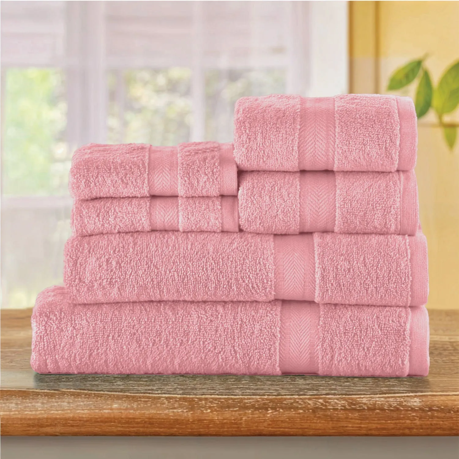 Cotton Towels 6 Piece Set-Soft Feel, Quick Dry, Highly Absorbent Durable Towels