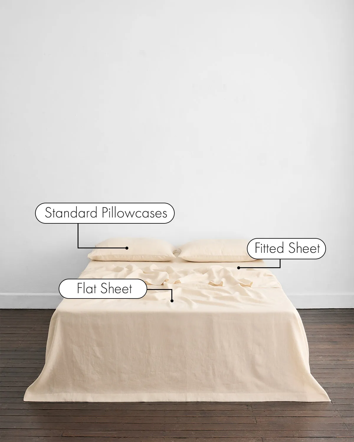 Crème 100% French Flax Linen Sheet Set