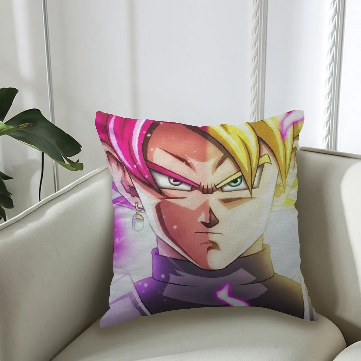 DBZ Goku God Half Rose and Golden Portrait Dope Design Couch Pillowcase