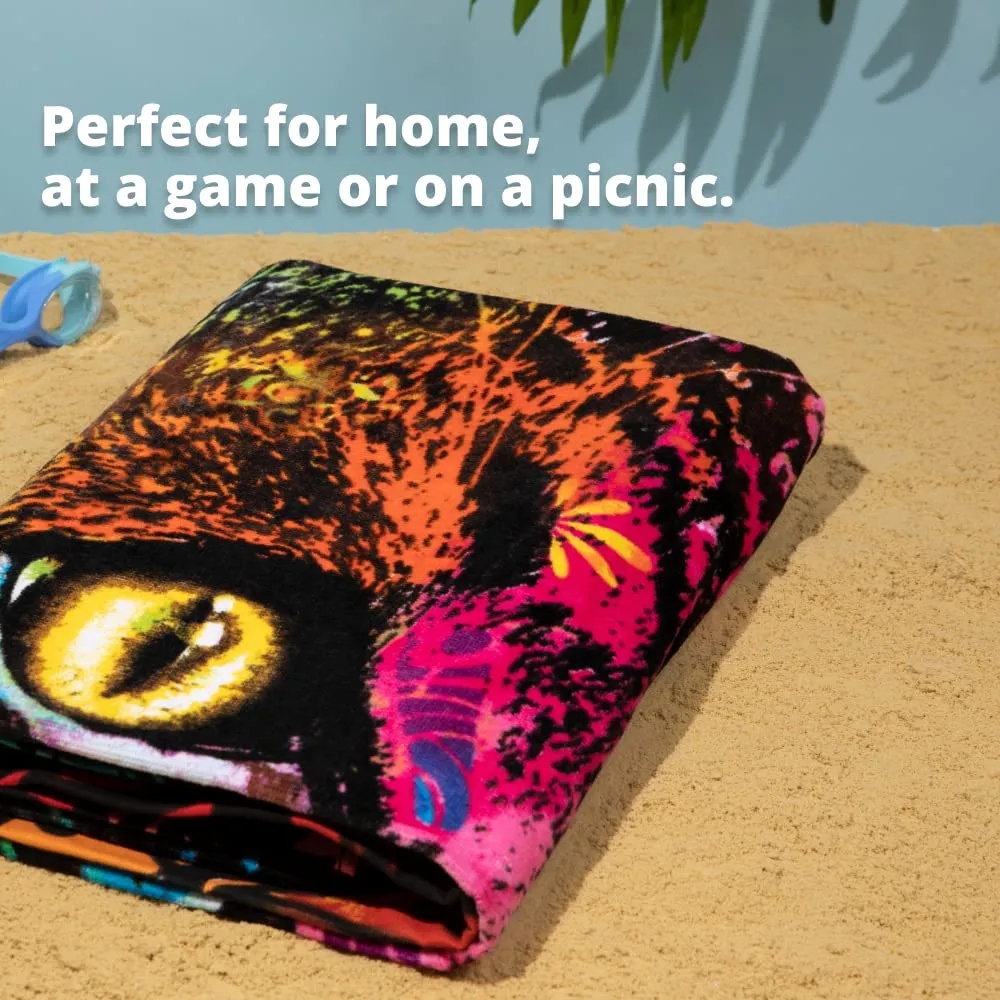 Dean Russo Super Soft Plush Cotton Beach Bath Pool Towel (Mysterio Gaze Cat