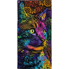 Dean Russo Super Soft Plush Cotton Beach Bath Pool Towel (Mysterio Gaze Cat