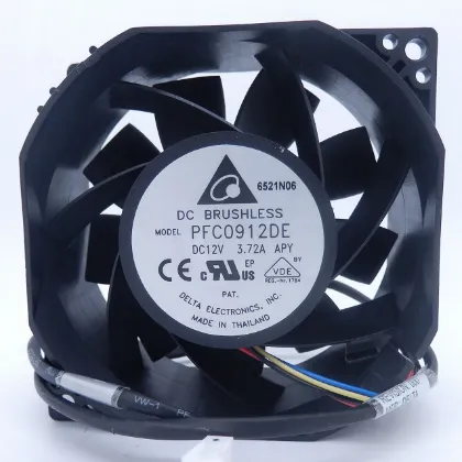 Delta Electronics 90x90x38mm DC12V 3.72A 4-Wire DC Brushless Fan PFC0912DE