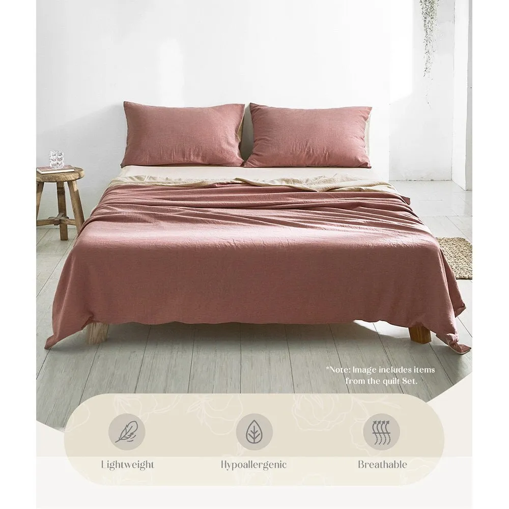 Deluxe Sheet Set Cotton Sheets Double Vanilla Rhubarb