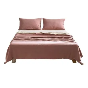 Deluxe Sheet Set Cotton Sheets Double Vanilla Rhubarb