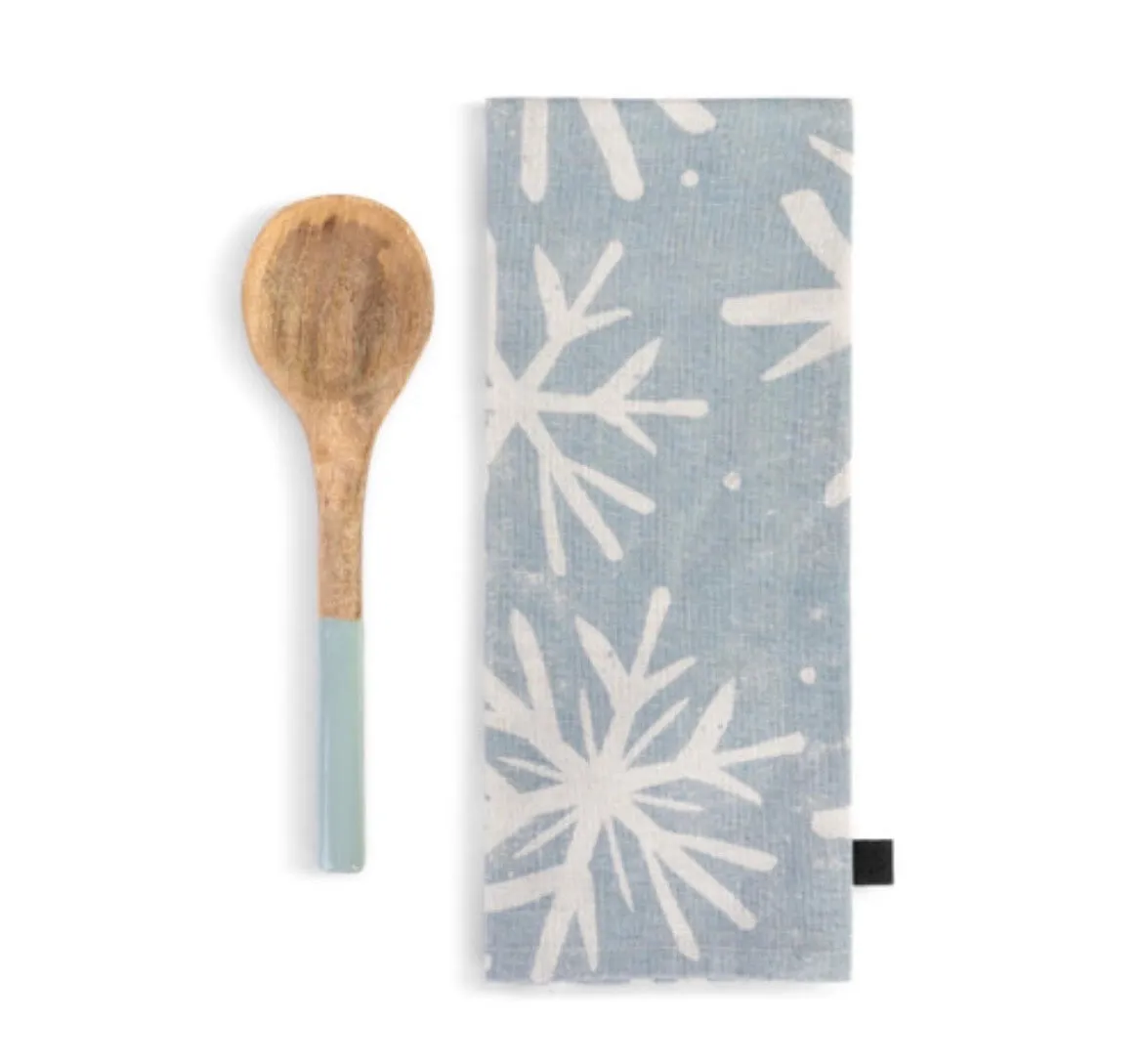 Demdaco Snowfall Kitchen Towel & Utensil Set