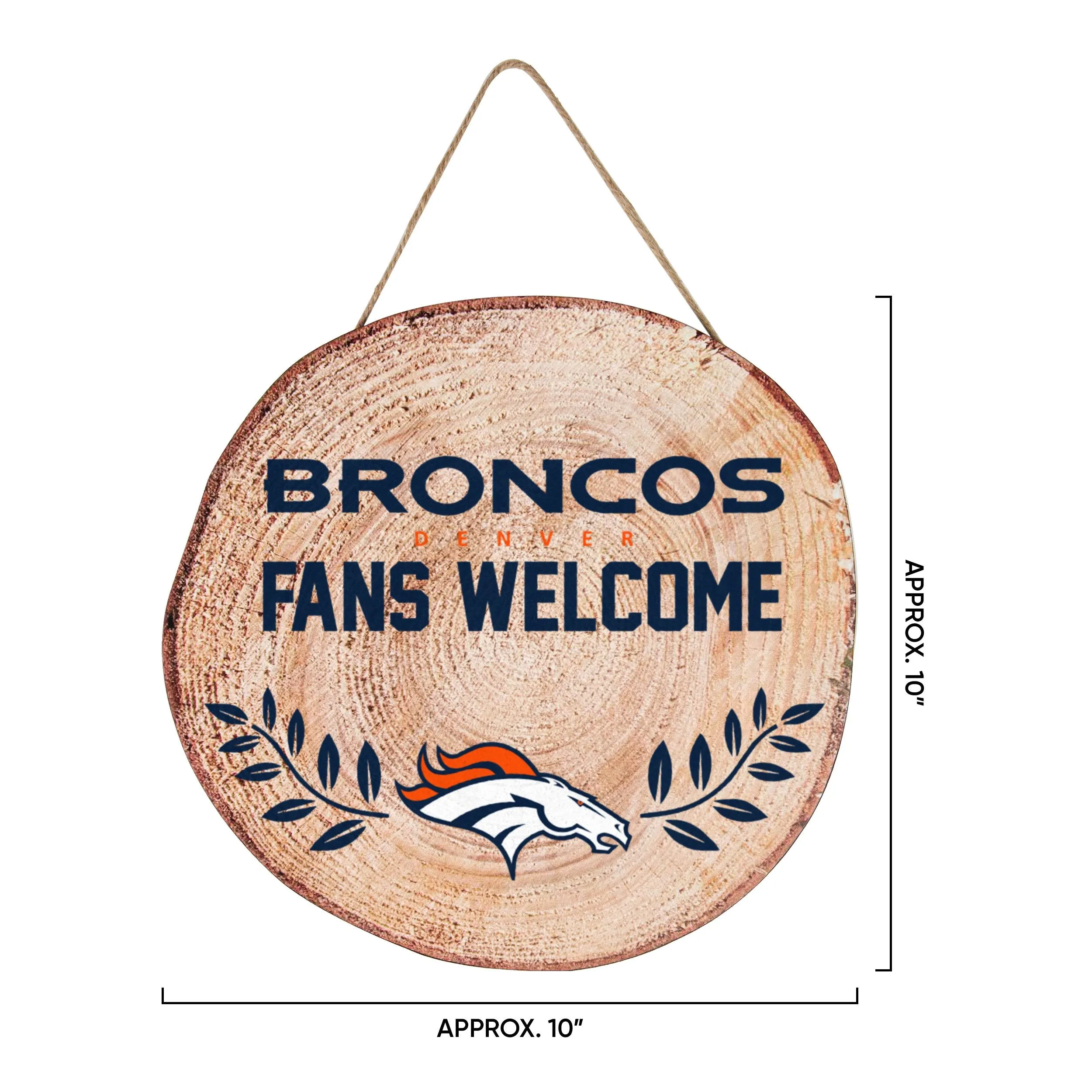 Denver Broncos NFL Wood Stump Sign