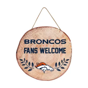 Denver Broncos NFL Wood Stump Sign