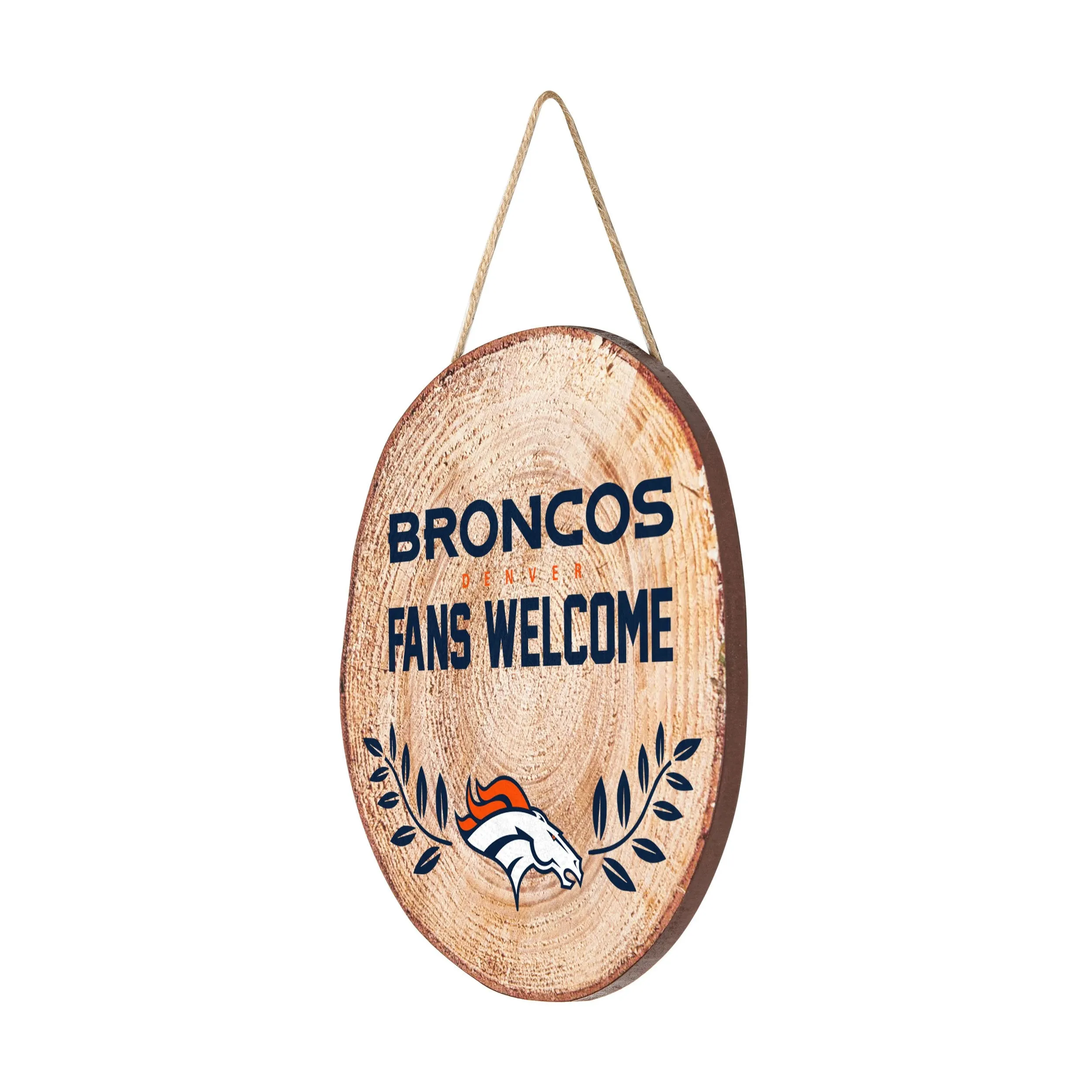 Denver Broncos NFL Wood Stump Sign