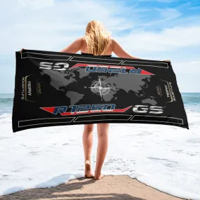 Designed Beach Towel Inspired by BMW R1250GS Trophy Motorcycle Model - MM9247