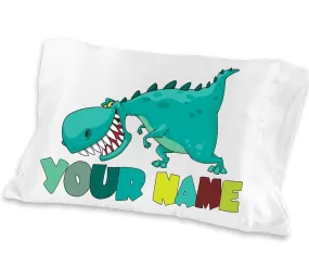 Dinosaur Boys Pillowcase- Personalized - Standard Or Toddler Or Travel Size - Birthday Or Christmas Gift Idea For Boys Kids Room Decor