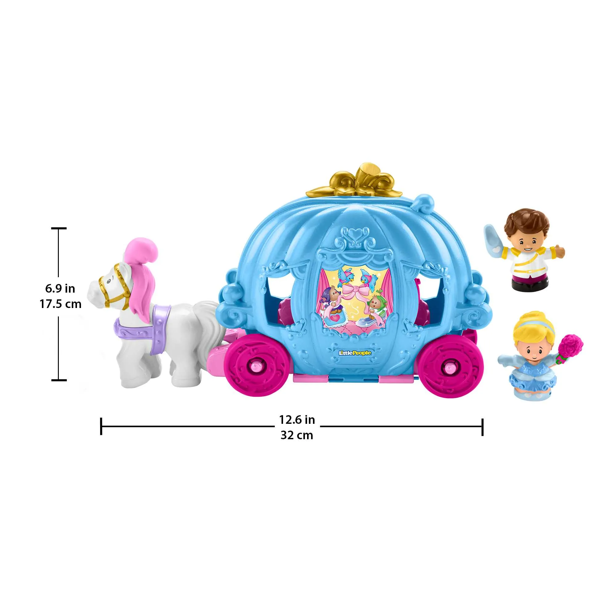 Disney Princess Cinderella's Dancing Carriage Playset By Little People