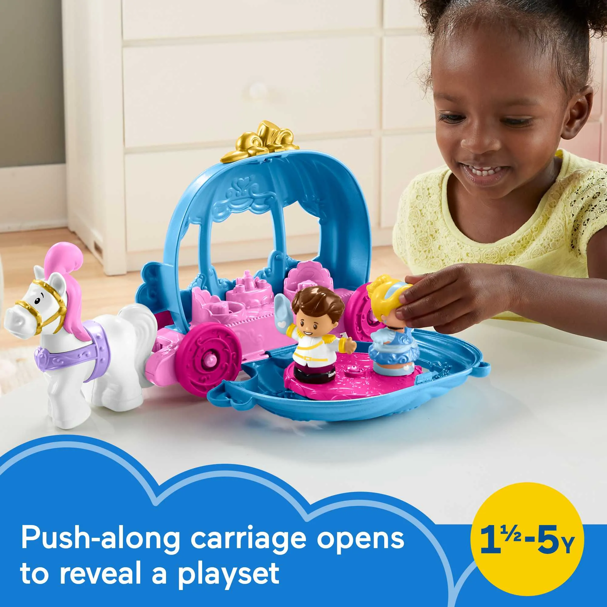 Disney Princess Cinderella's Dancing Carriage Playset By Little People