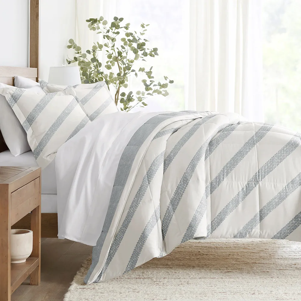 Distressed Stripe Reversible Down-Alternative Comforter Set - 12 Days of Deals