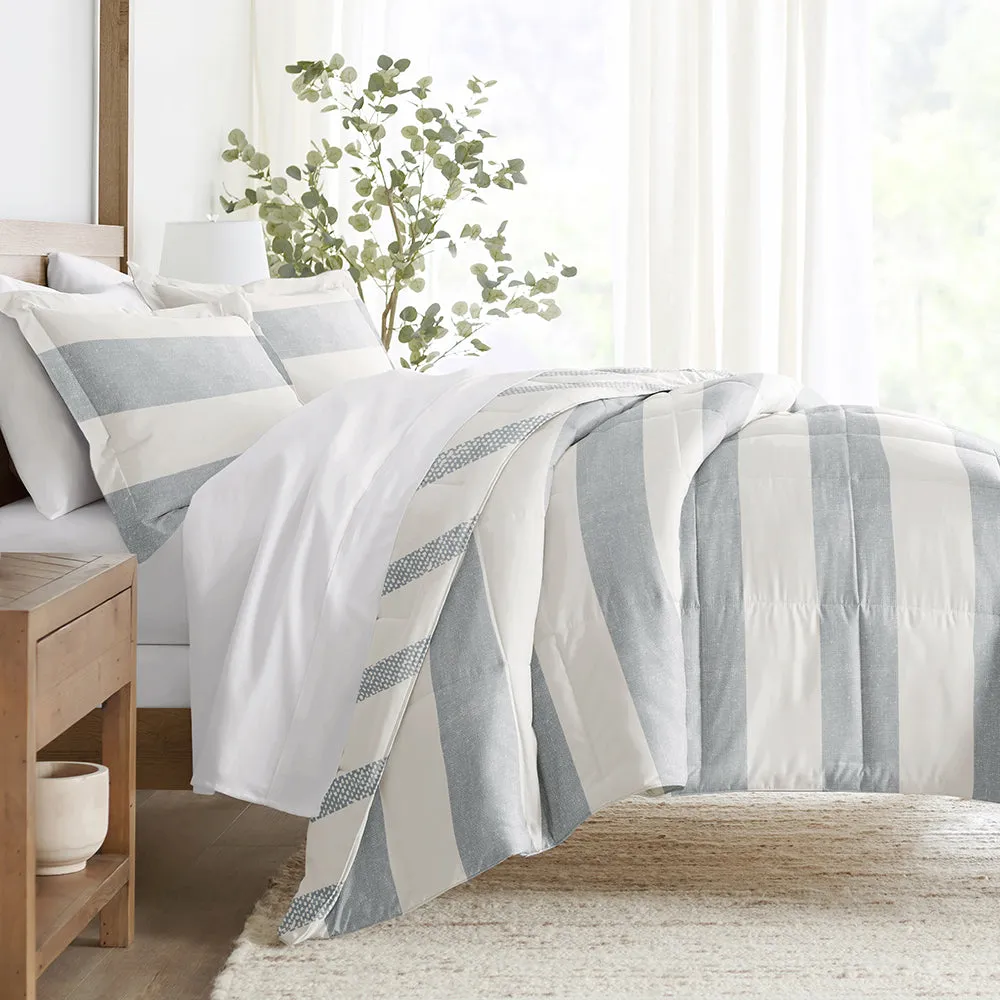 Distressed Stripe Reversible Down-Alternative Comforter Set - 12 Days of Deals