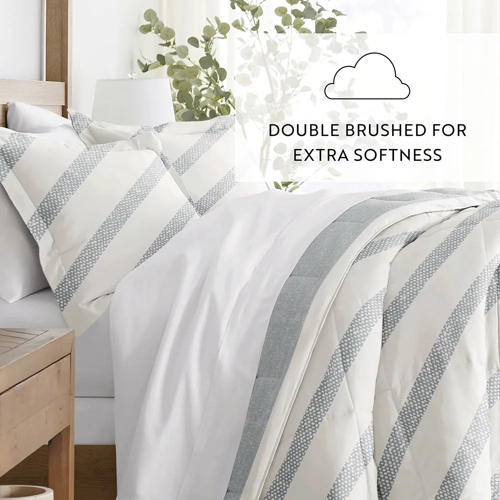 Distressed Stripe Reversible Down-Alternative Comforter Set - 12 Days of Deals