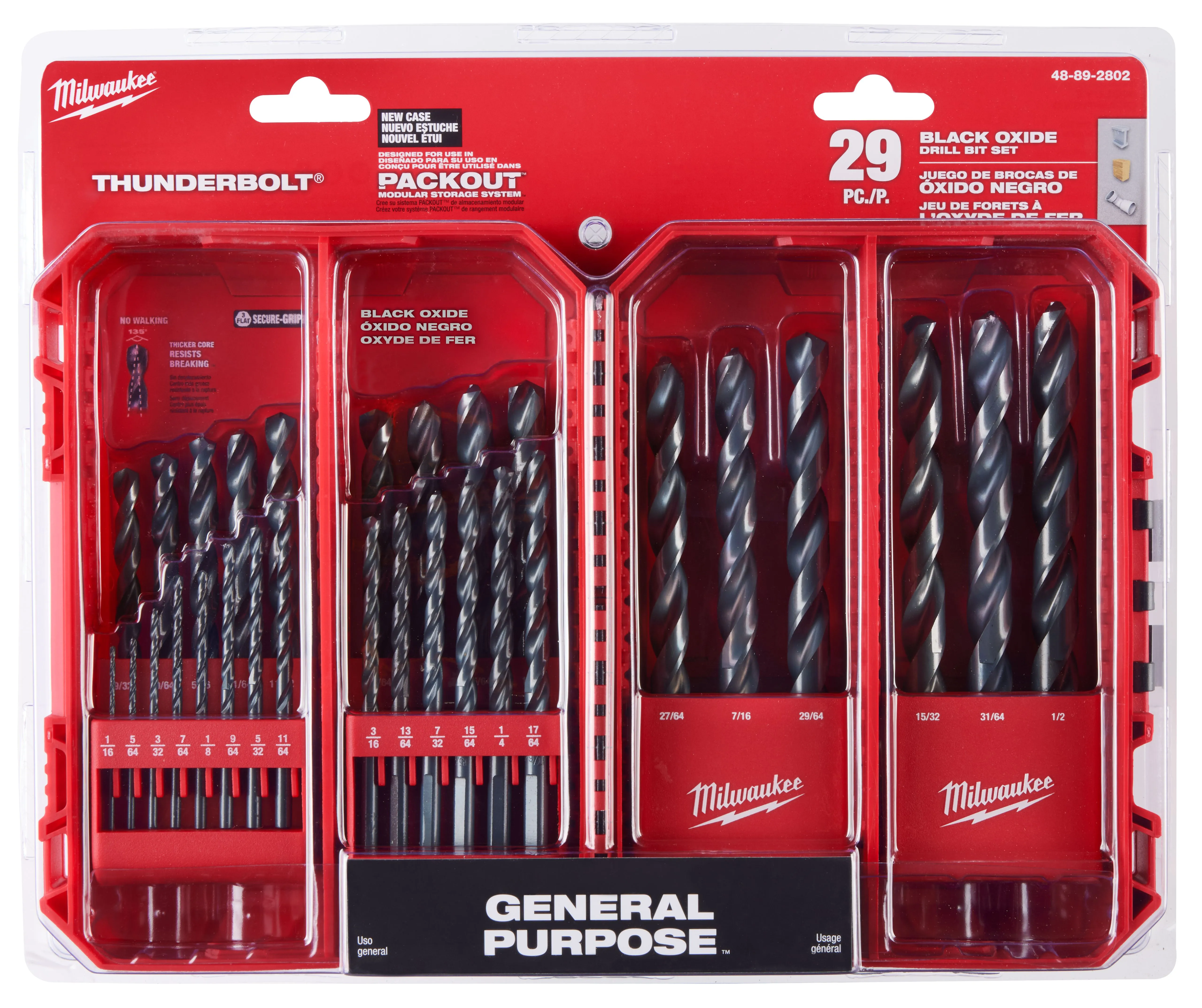 Drill Bit Set - Milwaukee THUNDERBOLT® Black Oxide Drill Bit Set - 29PC, 48-89-2802