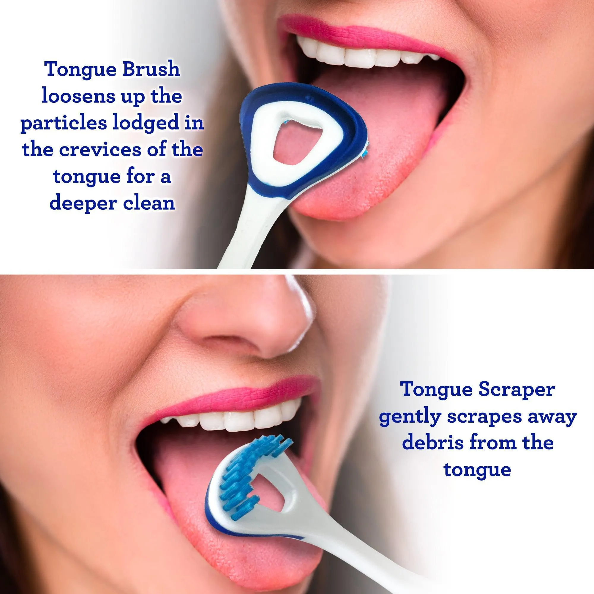 Dual Action Tongue Cleaner - 1 Pack (Color Varies)