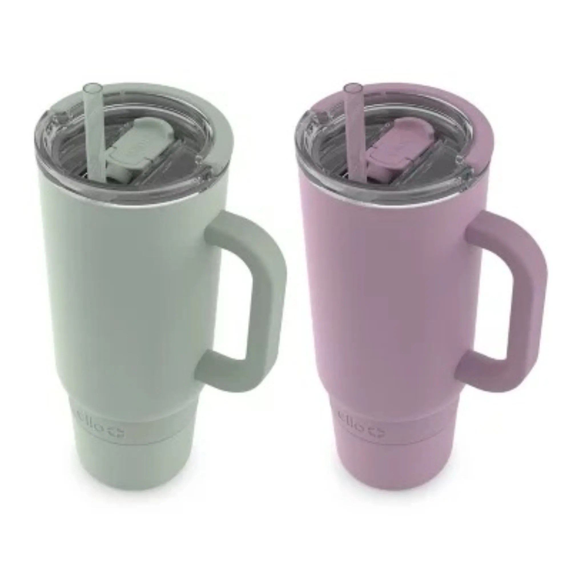 Ello 463-0825-410 Port 40-oz. Stainless Steel Tumbler with Handle, Sage and Mauve