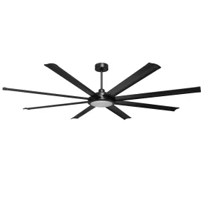 Eureka 80" 8 Blades Ceiling Fan with Remote Control and LED Light Kit Tri-Color Matt Black