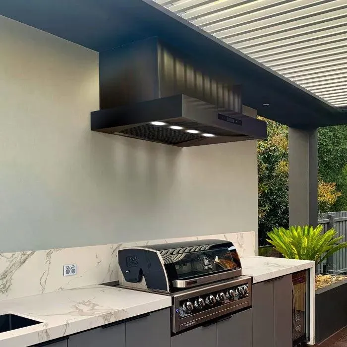 Excelsior 1200mm Wall Mounted BBQ Rangehood - Black Finish