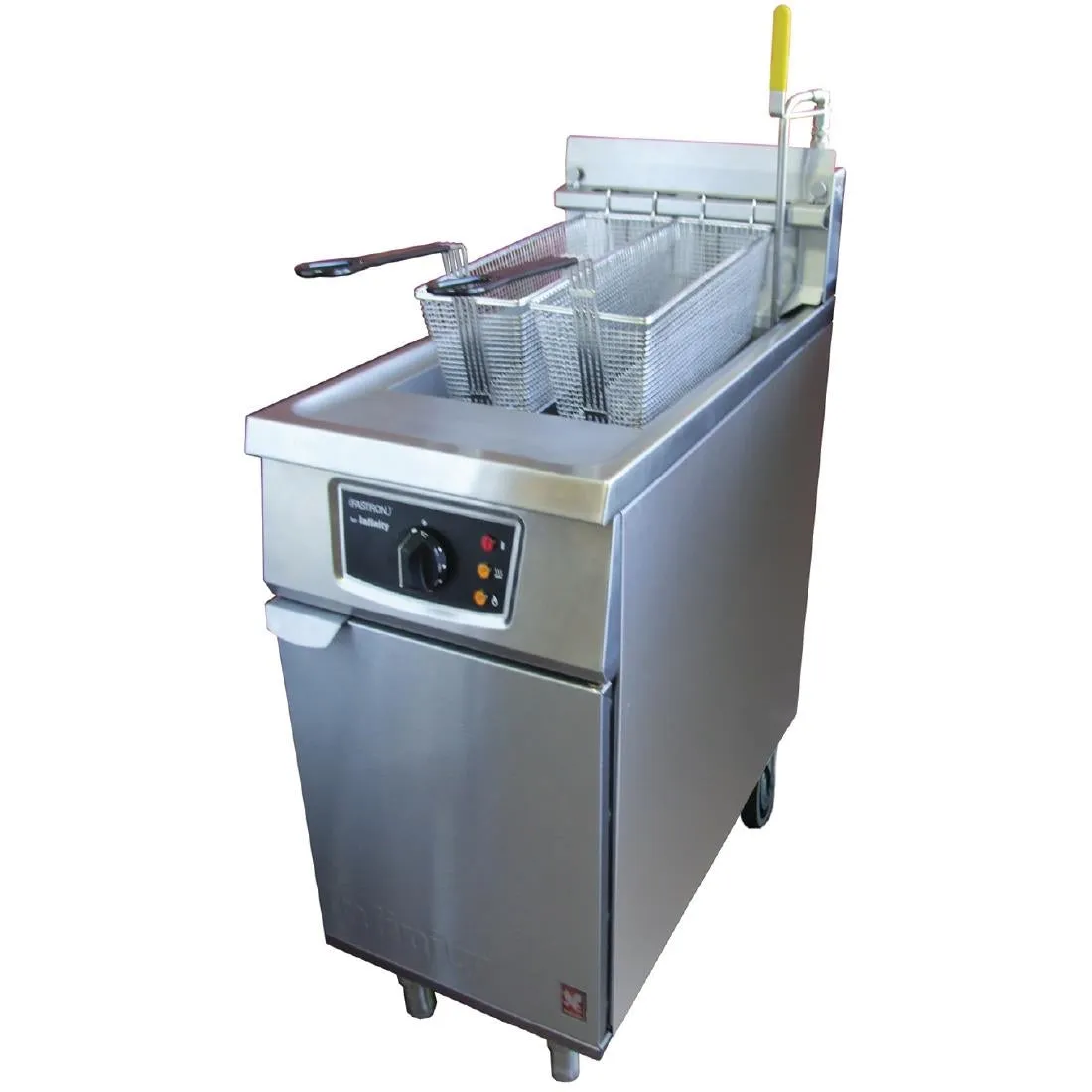 Falcon Infinity Single Tank Twin Basket Free Standing Propane Gas Filtration Fryer G2845F