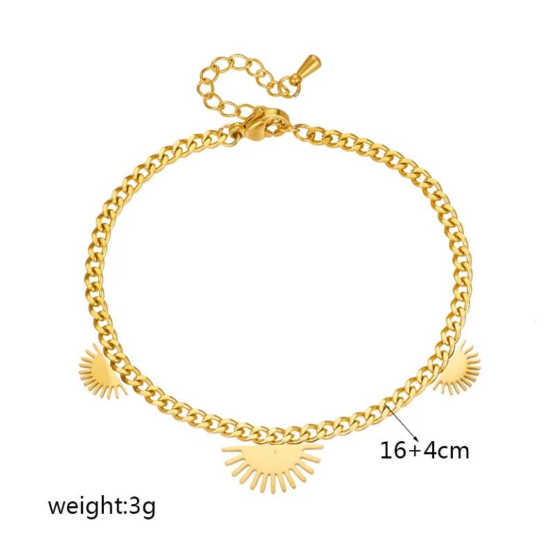 Fashion Women Fan-Shape Geometric Titanium Steel Electroplating Bracelets