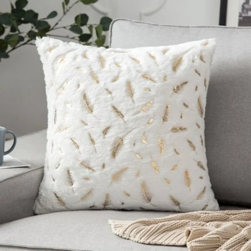 Feather Fur Upholstery Cushion Cover