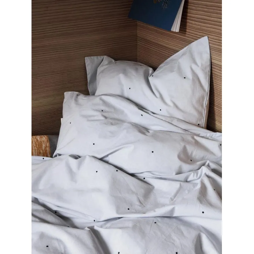 ferm LIVING Dot Embroidery Bedding - Junior - Light Grey