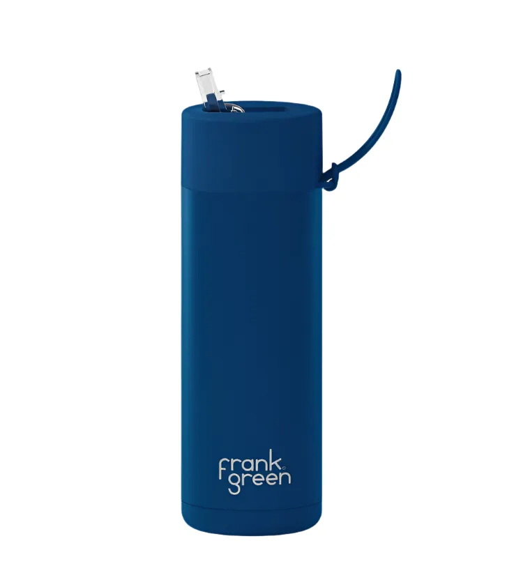 Frank Green - Reusable Bottle With Straw Lid - 20oz/595ml - Deep Ocean