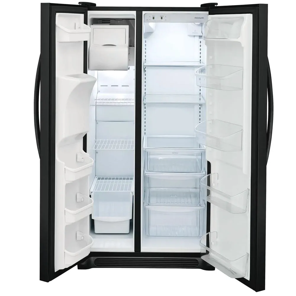 Frigidaire - 25.5 cu ft Side by Side Refrigerator with Ice Maker - Ebony Black