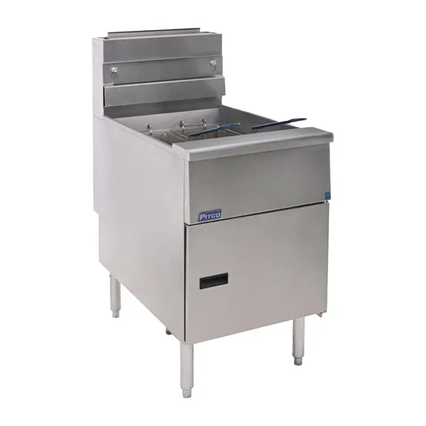 FS127-N Pitco Twin Basket Single Tank Solstice Natural Gas Fryer SG18S