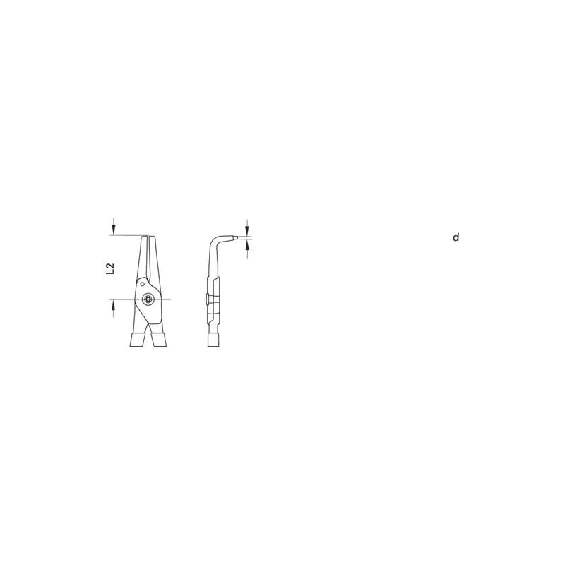 Gedore 2930854 Circlip pliers for internal retaining rings, angled, 40-100 mm