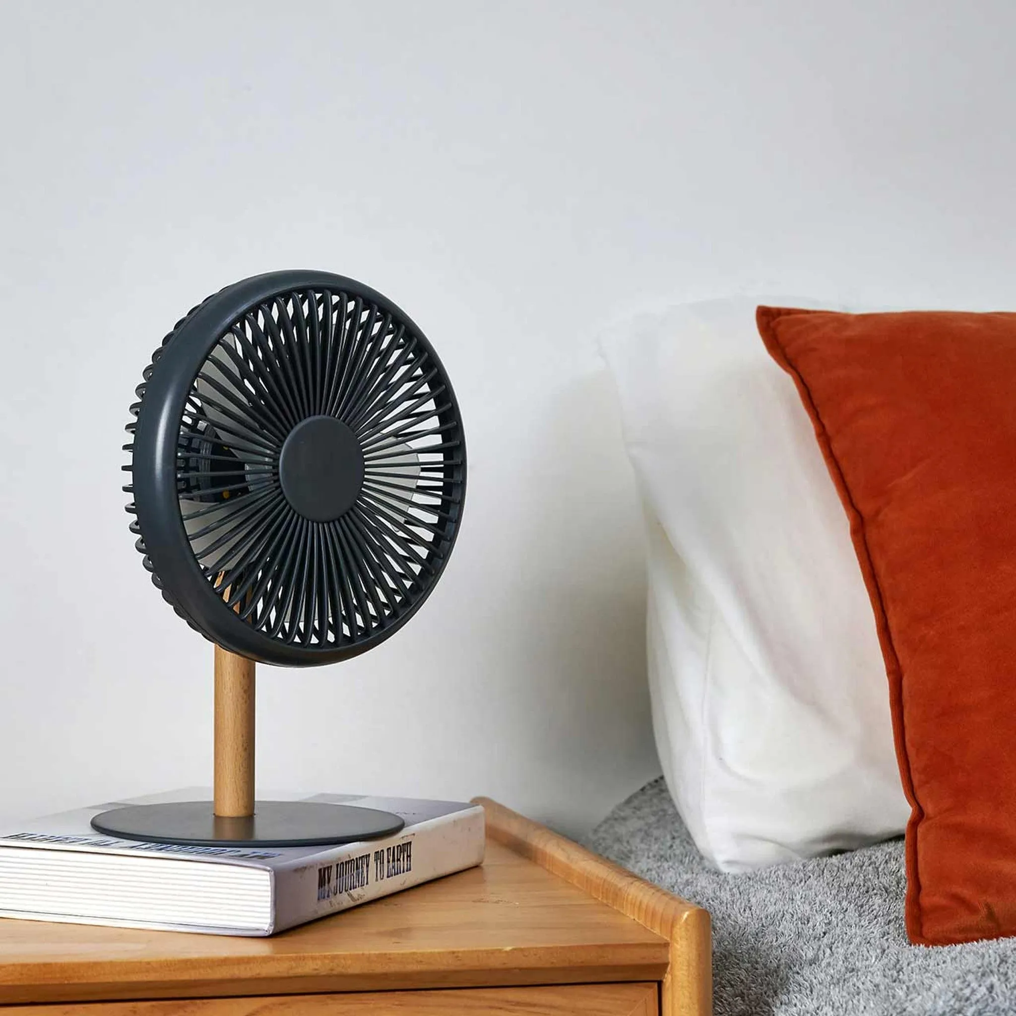 Gingko Design Beyond Portable & Detachable Desk Fan/ Light – Grey – 10"