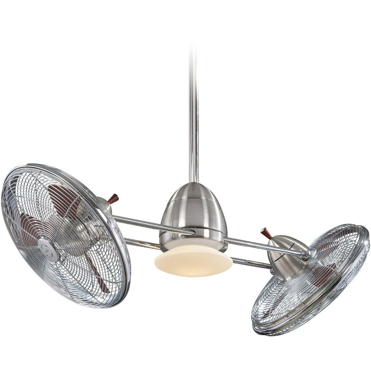 Gyro LED 42" Dual Ceiling Fan with Light and Wall Control, Brushed Nickel and Chrome