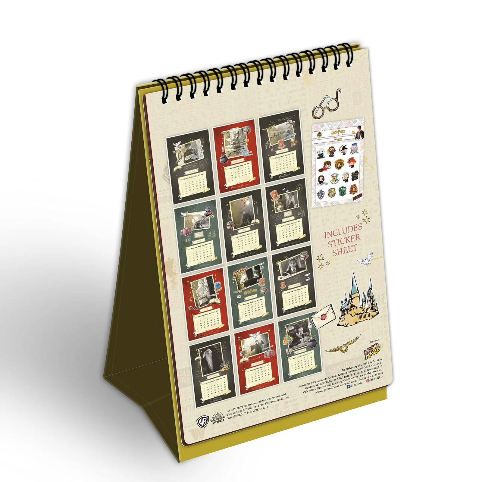 Harry Potter Desk Calendar 2024 - With Sticker Sheet