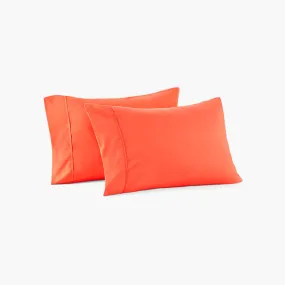 Hot Coral Pillowcase Set