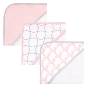 Hudson Baby Rayon from Bamboo Rich Hooded Towels, Pink Elephant