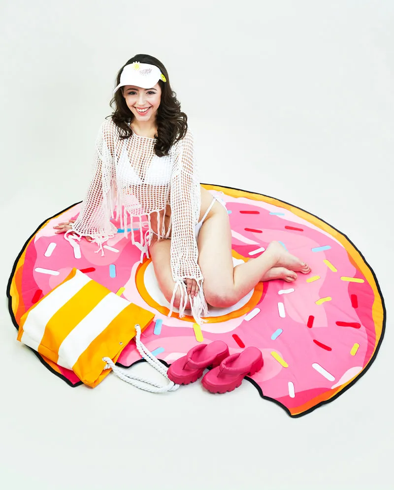 IC GURL - Fun Pink Donut Beach Towel