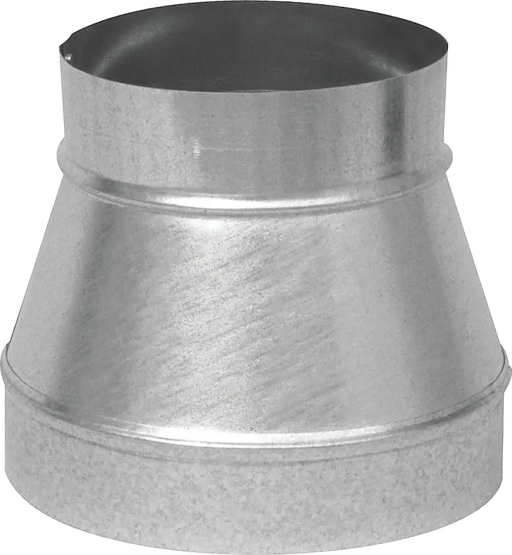 Imperial GV1196 Stove Pipe Reducer, 4 x 3 in, 26 ga Thick Wall, Galvanized :EA: QUANTITY: 1