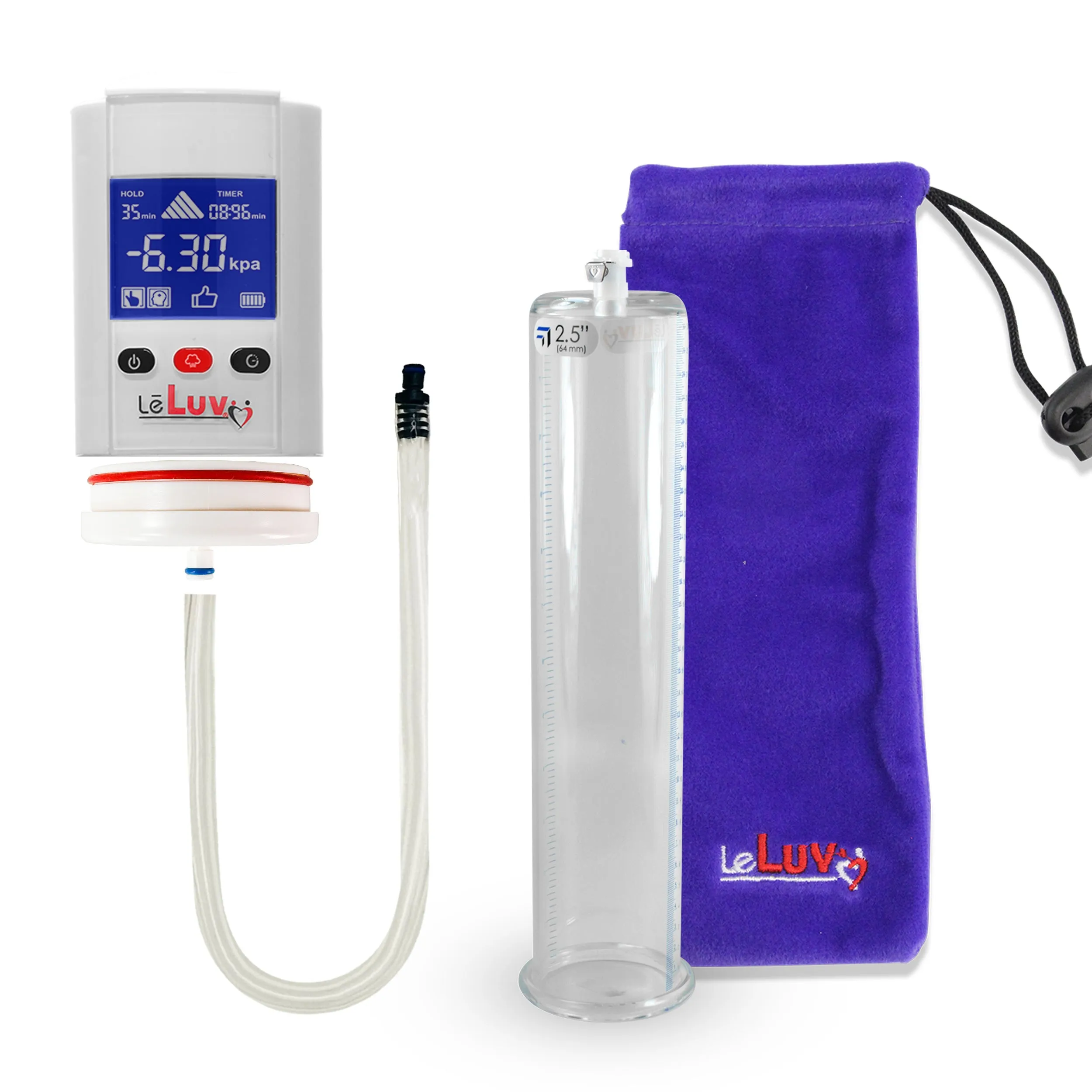 iPump Penis Pump | Smart LCD Head with Adapter | 12" Length x 1.35"-5.0" Diameter