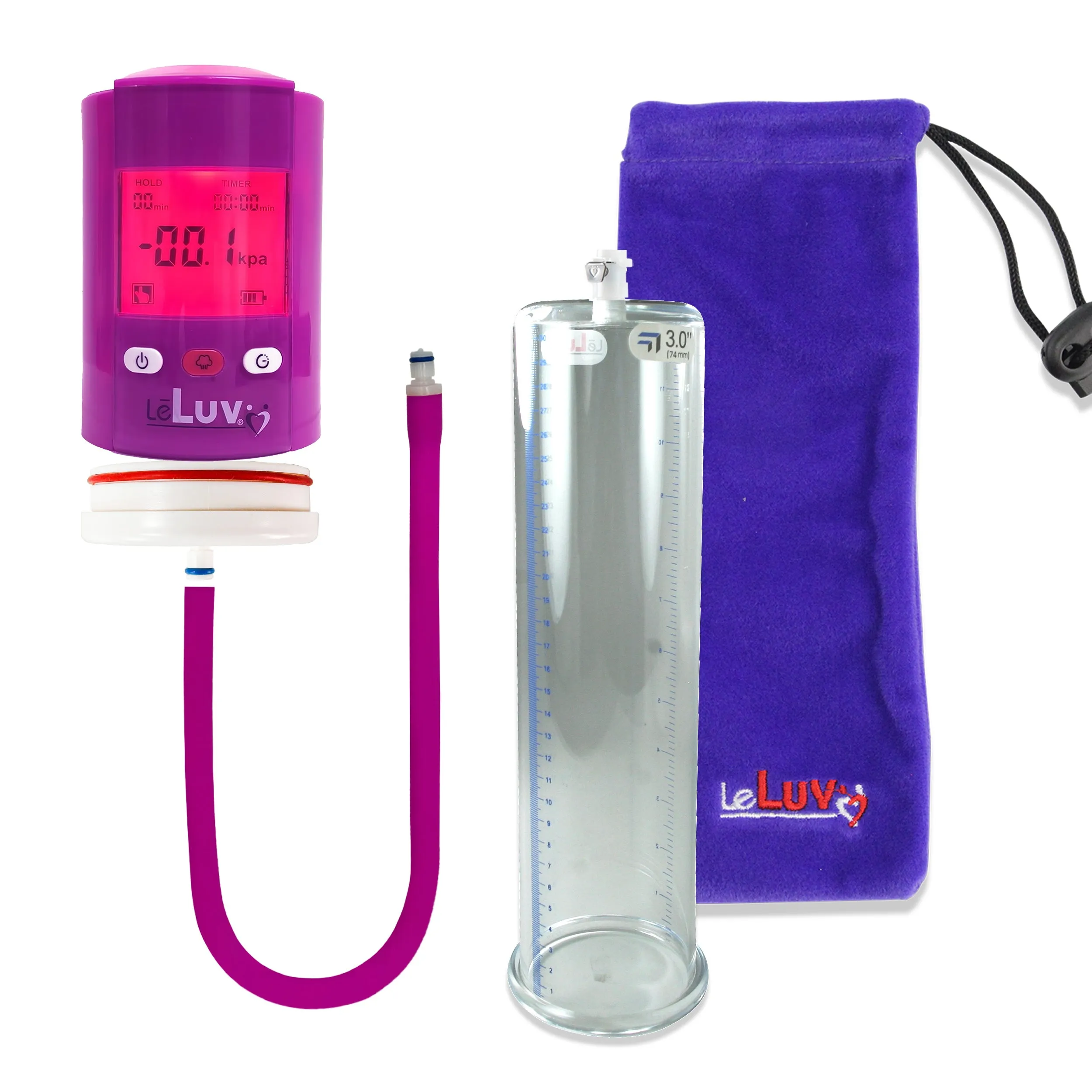 iPump Penis Pump | Smart LCD Head with Adapter | 12" Length x 1.35"-5.0" Diameter