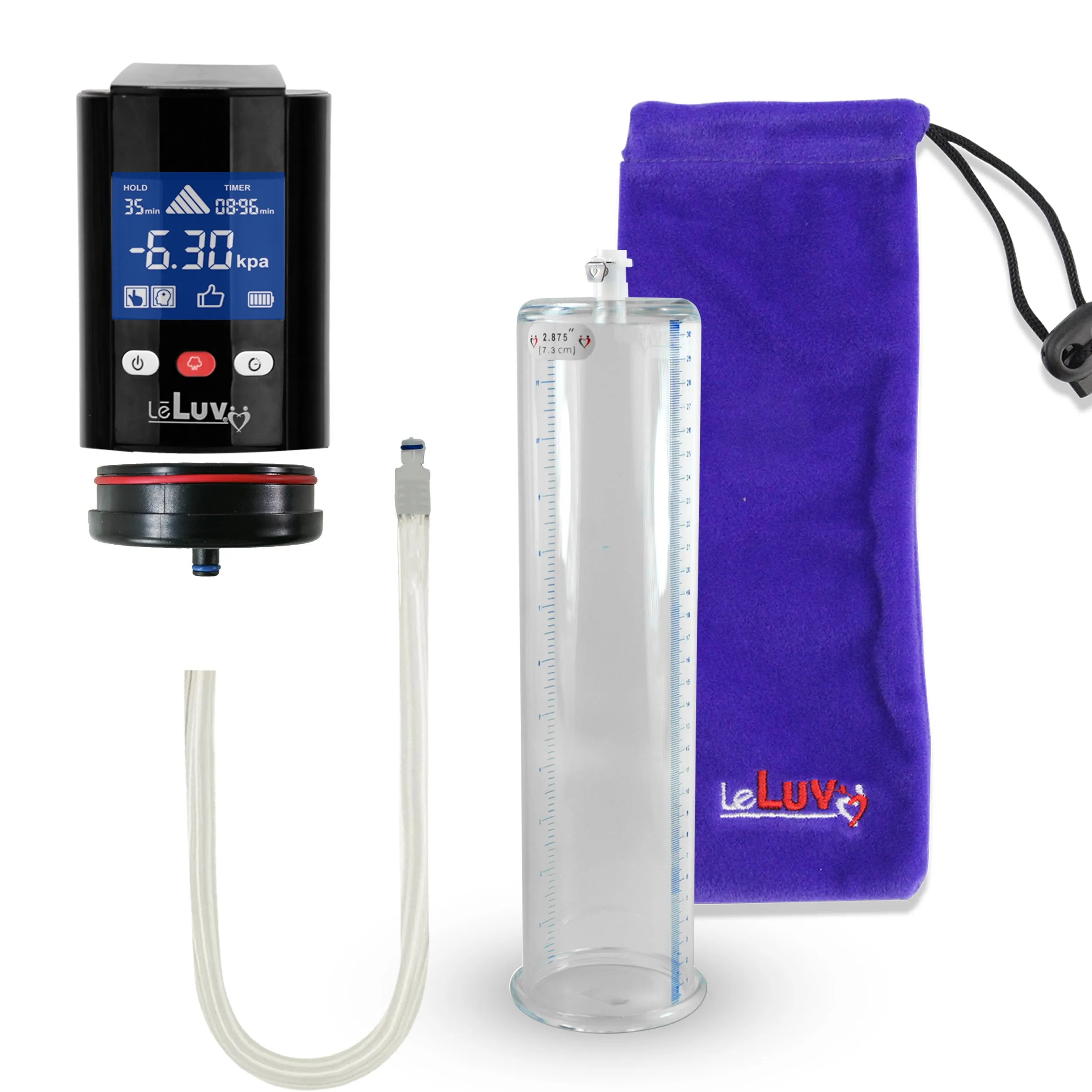 iPump Penis Pump | Smart LCD Head with Adapter | 12" Length x 1.35"-5.0" Diameter