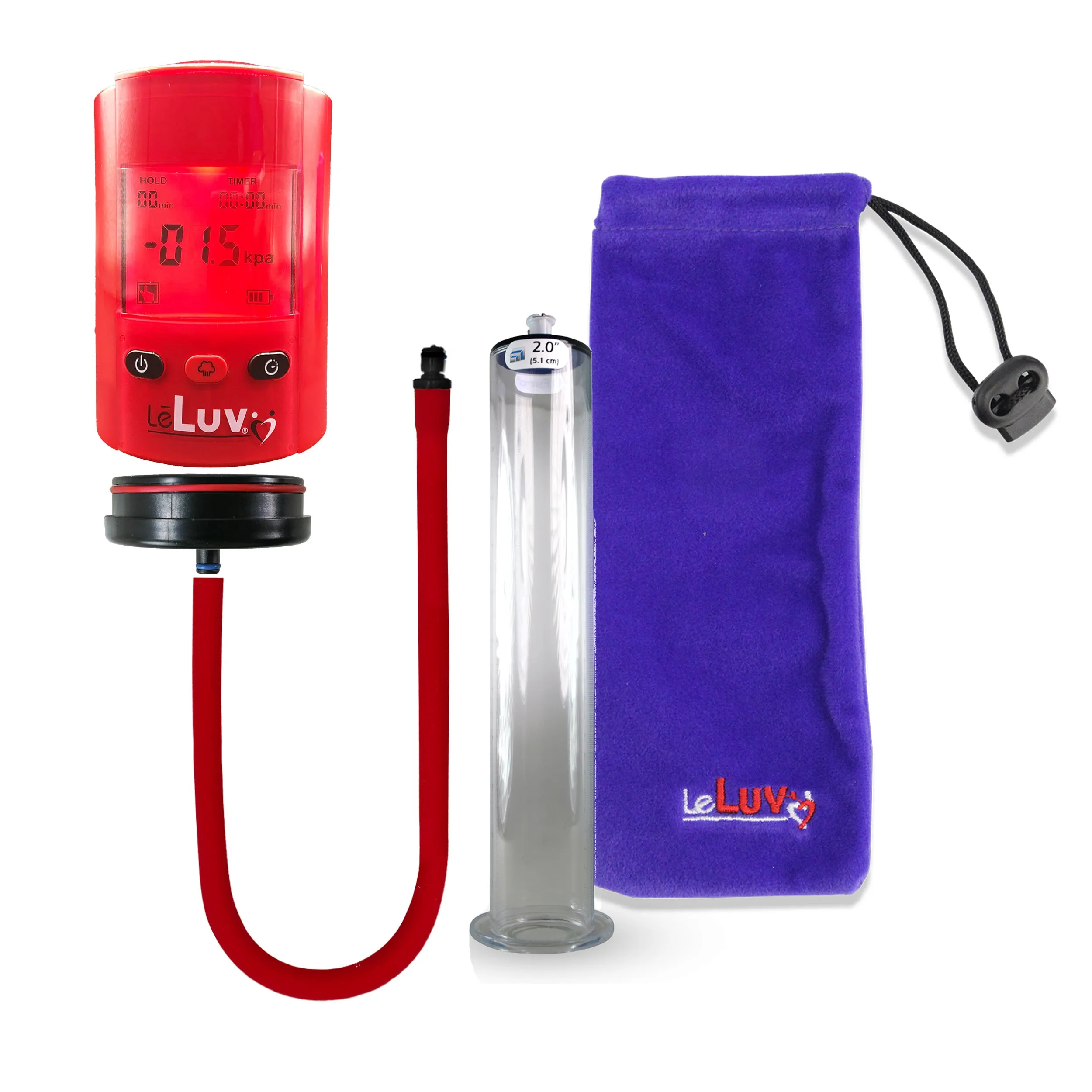 iPump Penis Pump | Smart LCD Head with Adapter | 9"/12" Length x 1.75"-2.50" Diameter Wide Flange Cylinder