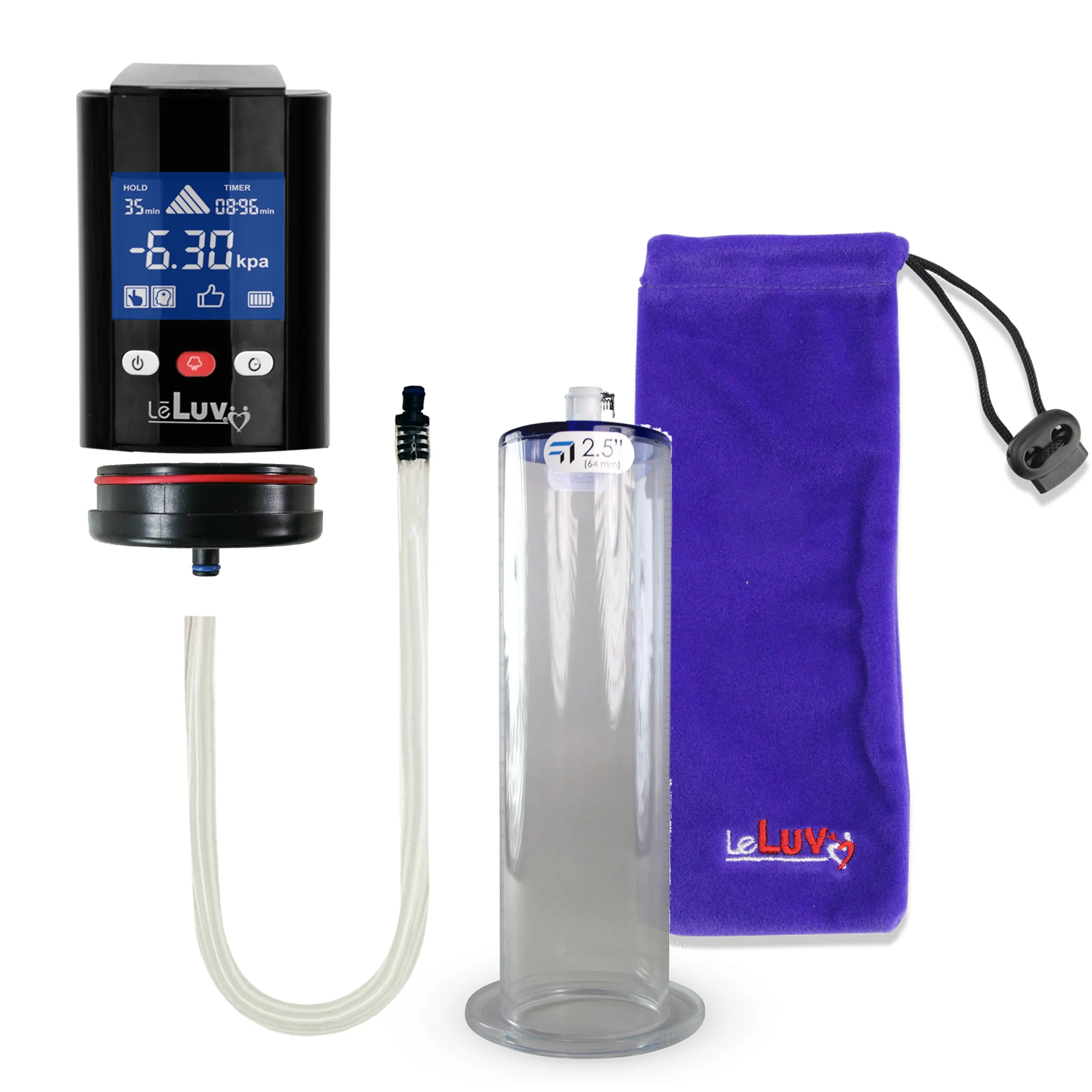 iPump Penis Pump | Smart LCD Head with Adapter | 9"/12" Length x 1.75"-2.50" Diameter Wide Flange Cylinder