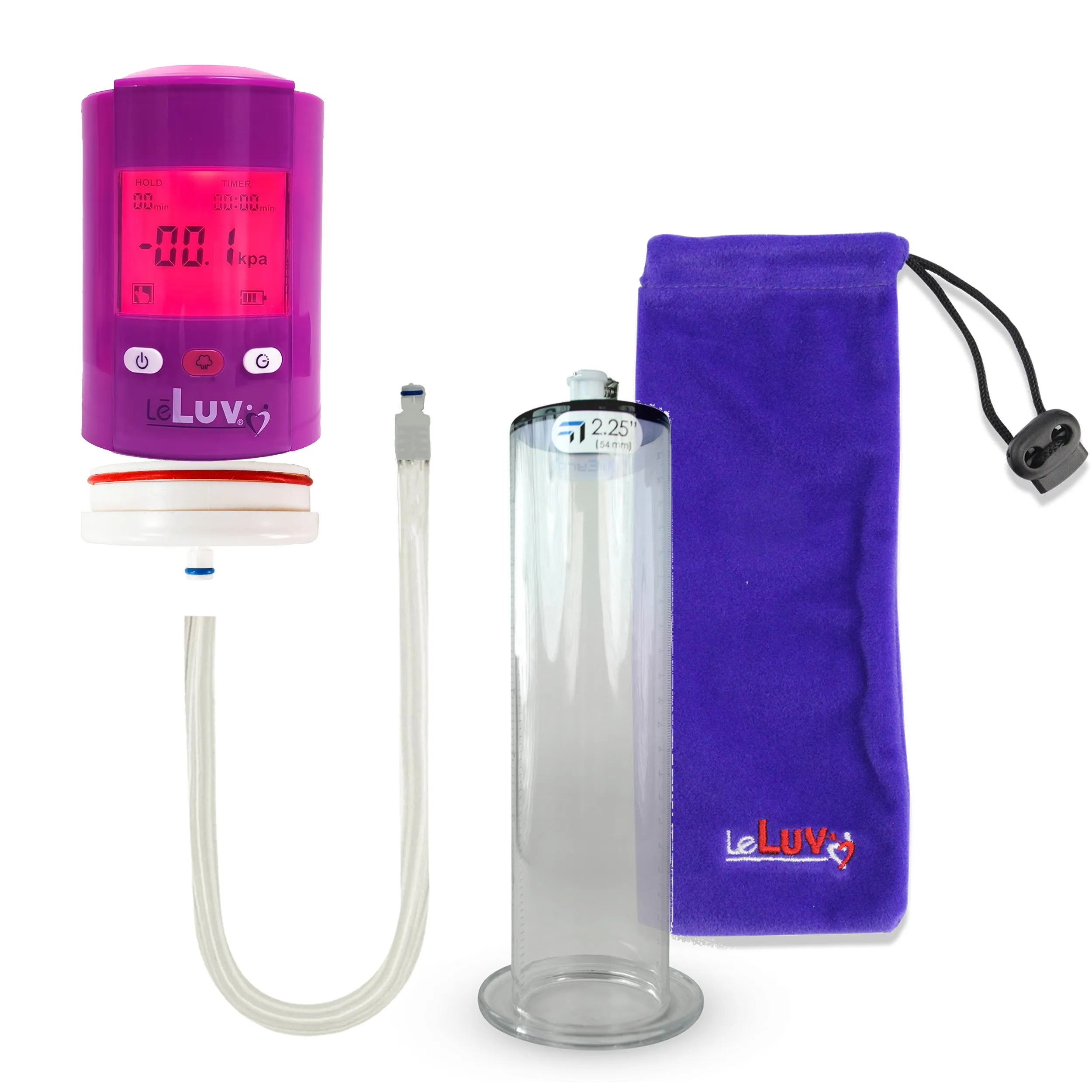 iPump Penis Pump | Smart LCD Head with Adapter | 9"/12" Length x 1.75"-2.50" Diameter Wide Flange Cylinder